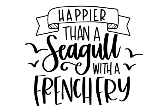 Beach Humor, Seagull with a French Fry Graphics for Crafts