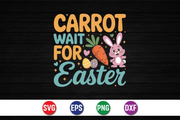 Carrot Wait for Easter Cute Design - A Playful Graphic for Crafts and Websites