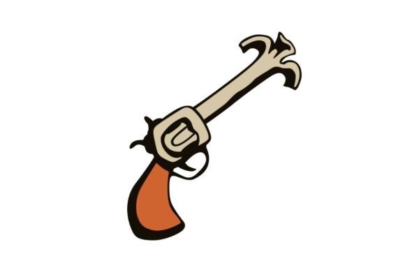 Comedic Exploded Pistol Graphics for Crafts