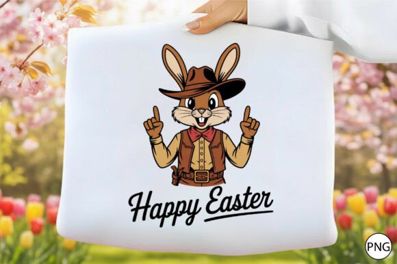 Cowboy Easter Bunny PNG for Crafts and Graphics