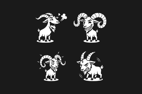 Dark Mode Goat Bundle for Modern Graphics and Crafts