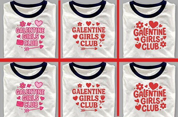 Galentine Girls Club SVG T-SHIRT Bundle for Crafts and Graphics