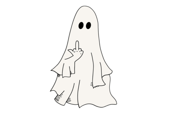 Ghost Middle Finger Graphics for Local Business Crafts