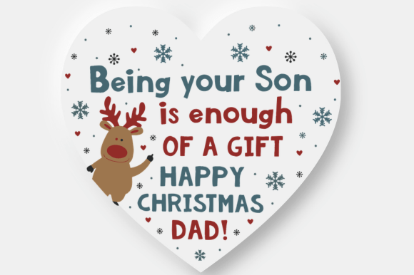 Humorous Dad Christmas Heart from Son - A Graphic Design Asset for Crafts