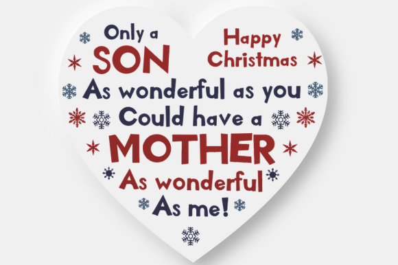 Humorous Son Christmas Heart from Mum