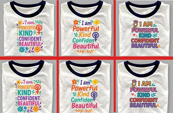 I Am Powerful Kind Confident Beautiful Graphics for Crafts