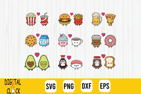 Kawaii Food Clipart Bundle for Crafts and Graphics