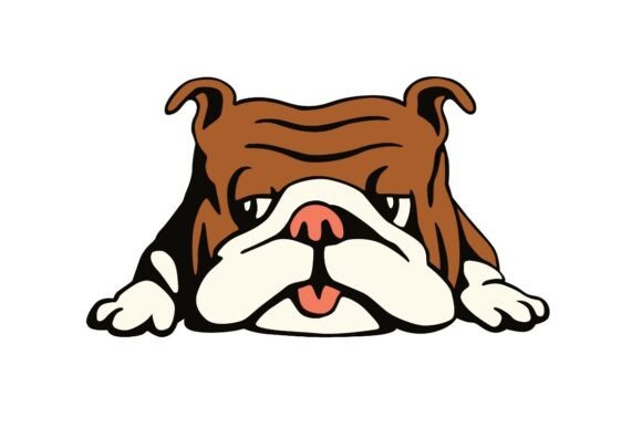 Lazy Bulldog: A Graphic Design Asset for Crafts and Creative Projects