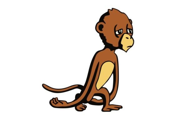 Lazy Monkey: A Playful Graphic Design Asset for Crafts and Marketing
