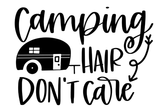 Messy Hair Camping Life Graphics for Crafts