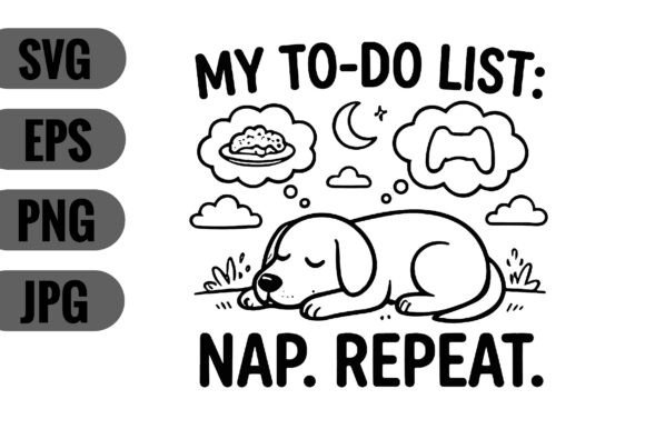 My To-Do List Nap. Repeat. – A Cozy Graphic for Crafts and Digital Products