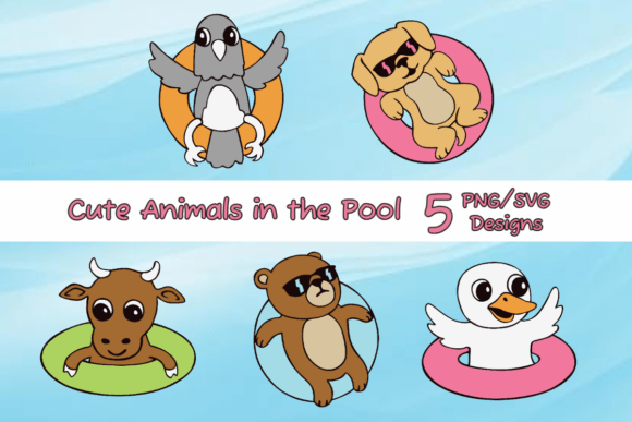 Poolside Pals Critters Bundle: A Graphic Design Asset for Crafts and Marketing