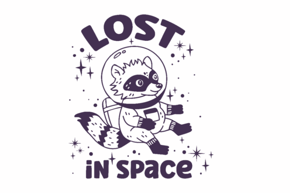 Raccoon Lost in Space Graphics for Local Business Branding