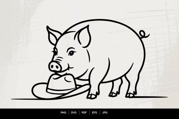 Single Line Pig Wearing a Hat Embroidery Design Review