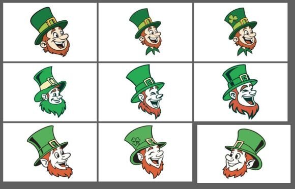 St Patrick’s Day Leprechaun Faces SVG for Crafts and Graphics